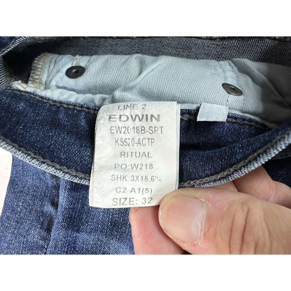 Edwin Pixie Crop 9" Mid‎ Rise Skinny Jeans Ritual Color Size 32 - Picture 13 of 15